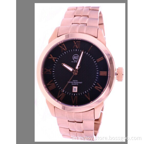 Black Dial Watch with High Quality Steel Material, Men Watches